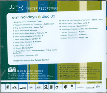 EMI Holidays Disc 03 back cover