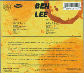 Grandpaw Would - Ben Lee back cover