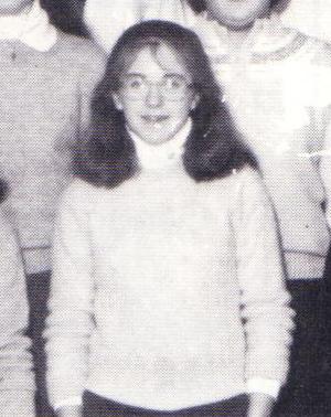 Liz's high school sophomore yearbook photo (closeup), 1983