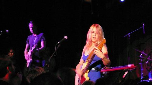 Liz Phair and guitarist Greg Suran at the Hiro Ballroom, New York, June 25th, 2008, photographed by Trent Vanegas