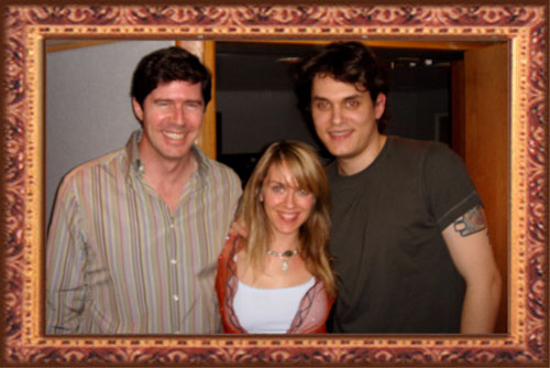 Producer John Alagia, Liz Phair, John Mayer stopped by to say 'hi' at Village Recording Studios in Los Angeles, CA
