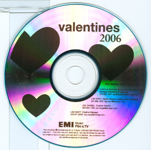 EMI Film & TV Music Valentines 2006 disc